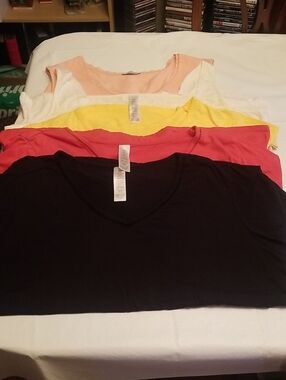 Women's Not So Mysterious Tee Bundle - Black, Coral, Yellow, White, Peach 2X-3X